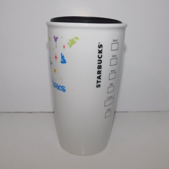 2015 Starbucks Disney Parks Ceramic Travel Tumbler Mug w lid 12oz - Picture 4 of 9